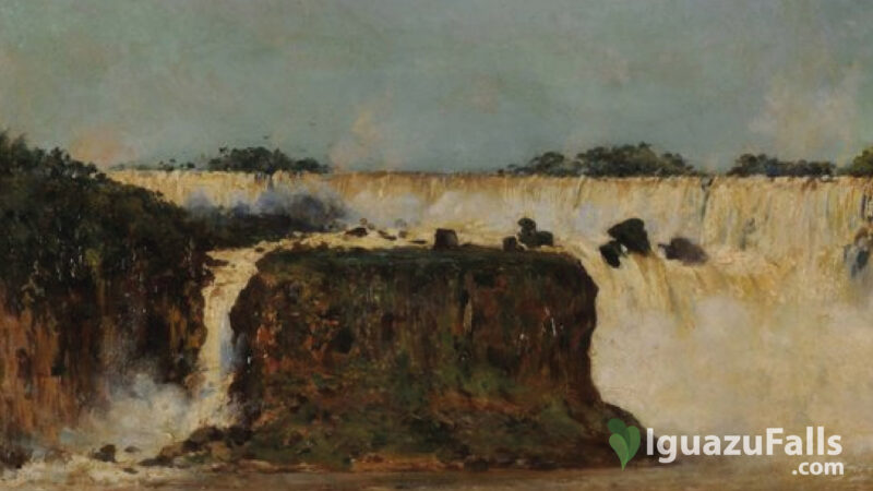 La Cascada de Iguazu, Augusto Ballerini Paint of Iguazu Falls