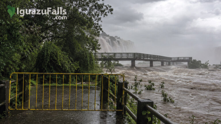 Historical flood iguazu falls