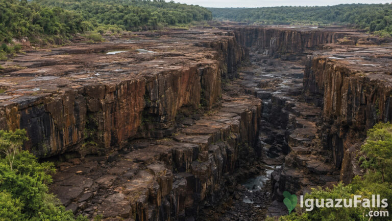 Iguazu Falls with no water