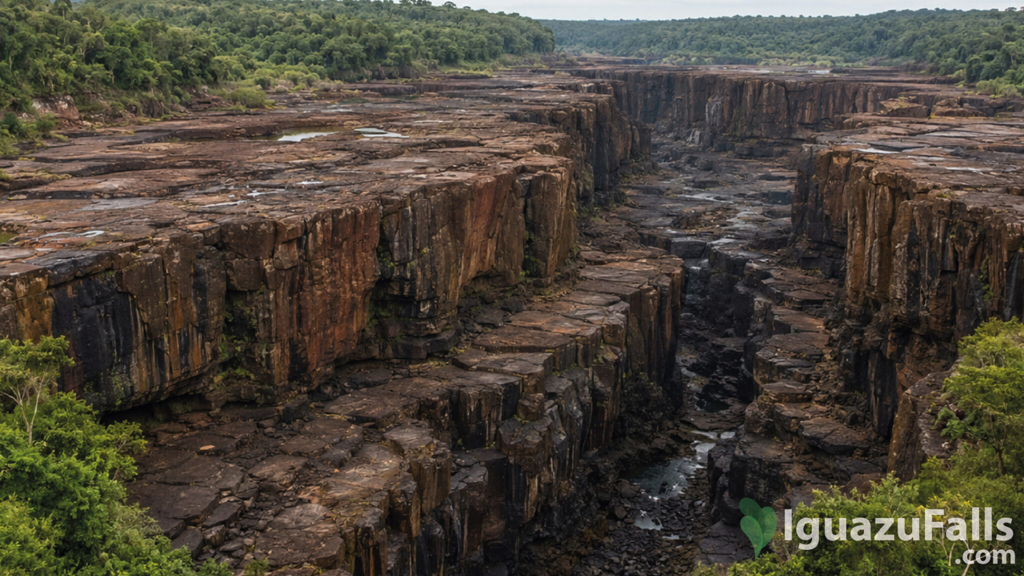 Iguazu Falls with no water