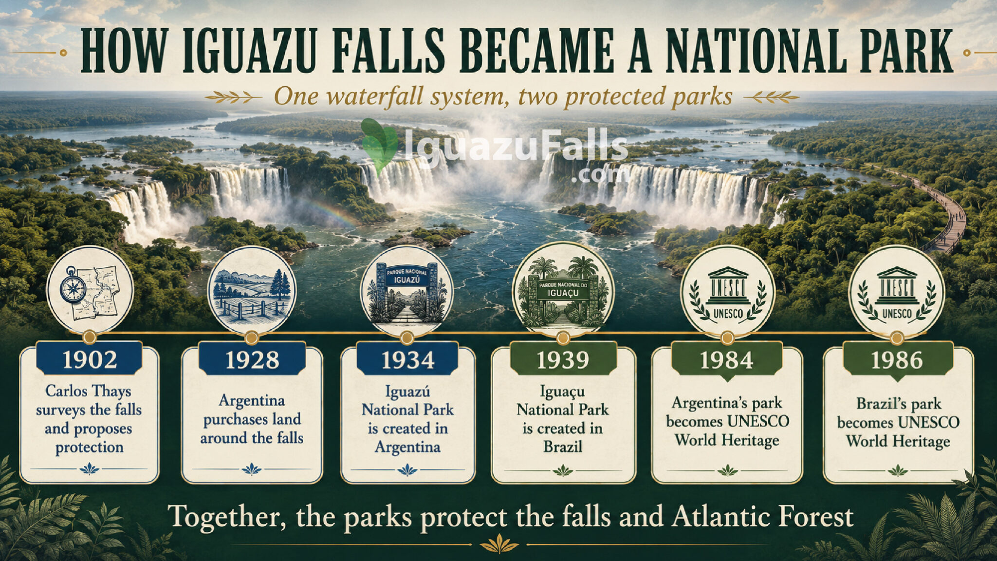 Infographic How Iguazu Falls became National Park. History