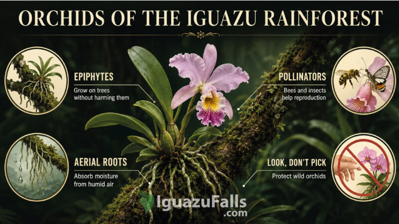 Orchids in Iguazu Falls Rainforest