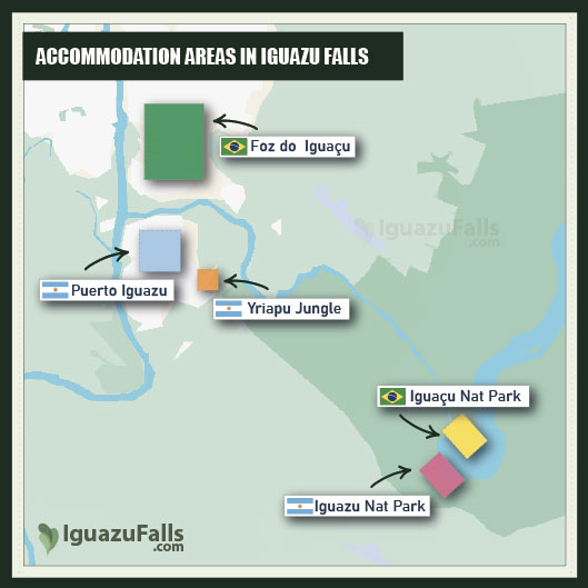 Mapa Accommodation Areas in Iguazu Falls