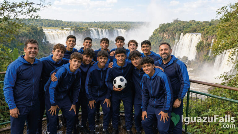 Sport Team visiting Iguazu Falls.